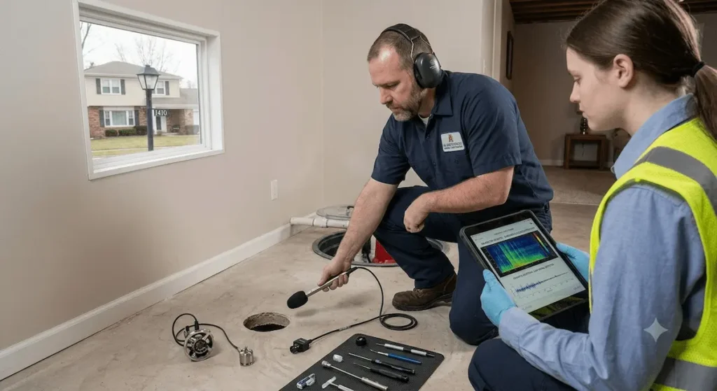 leak detection arlington heights water damage on a ceiling