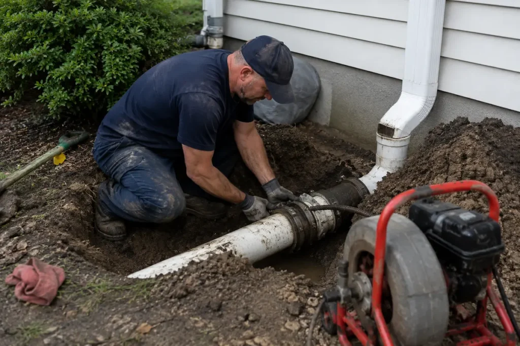 plumber mount prospect il technician inspecting a home's plumbing system