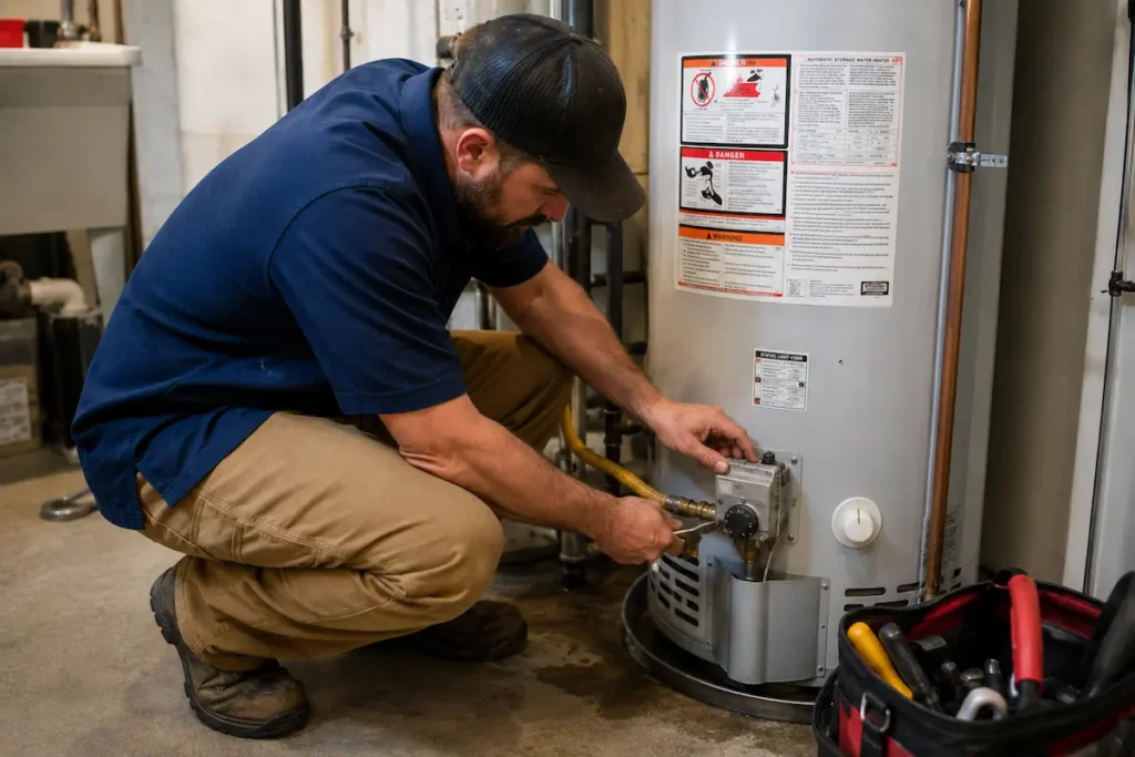 plumber barrington il technician inspecting a home's plumbing system