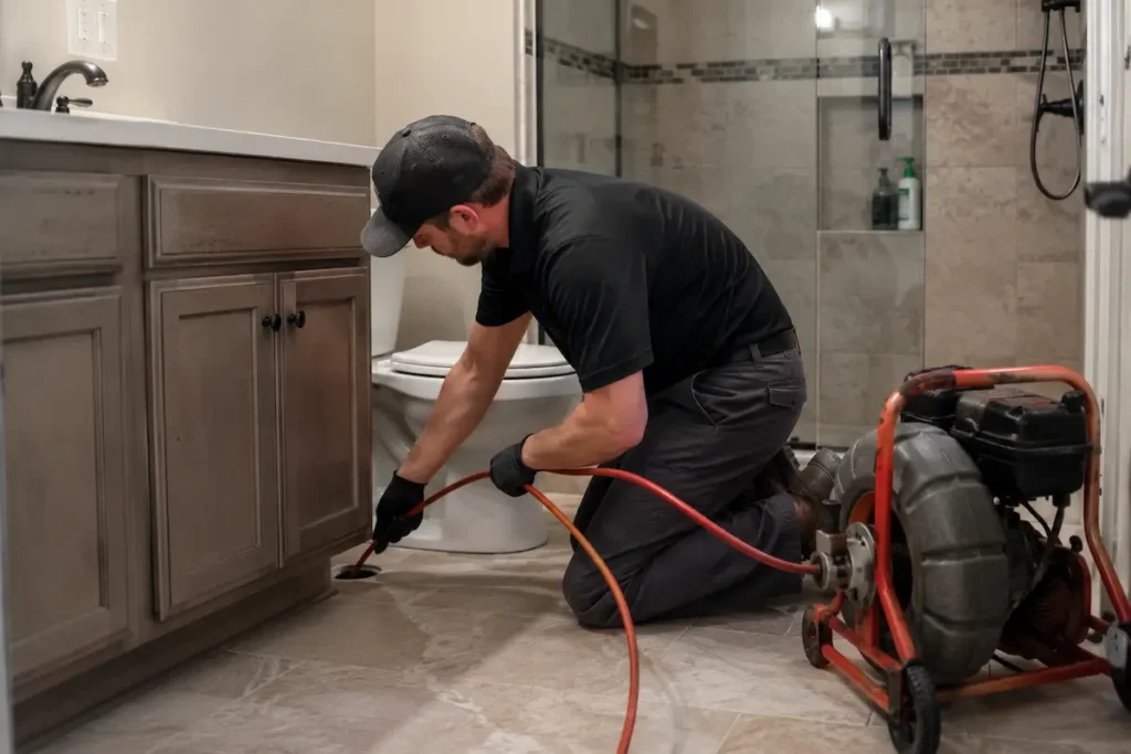 plumber buffalo grove il technician inspecting a home's plumbing system