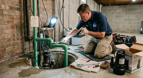 plumber elk grove village il technician repairing a residential plumbing issue