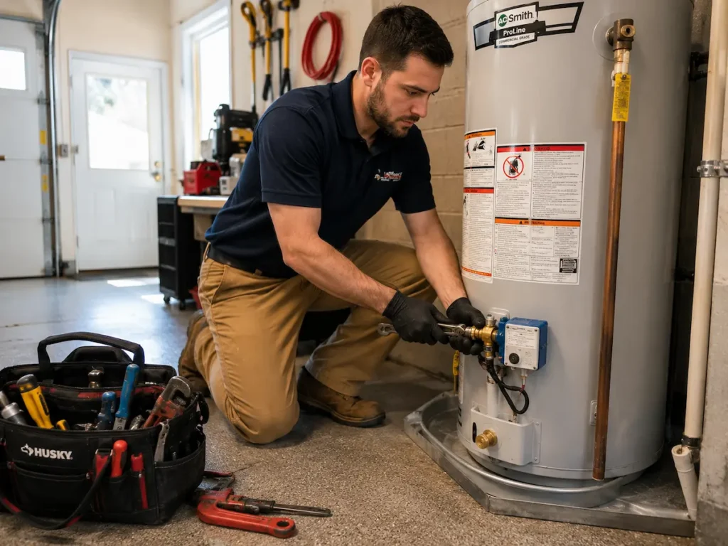 plumber hanover park il technician inspecting a home's plumbing system