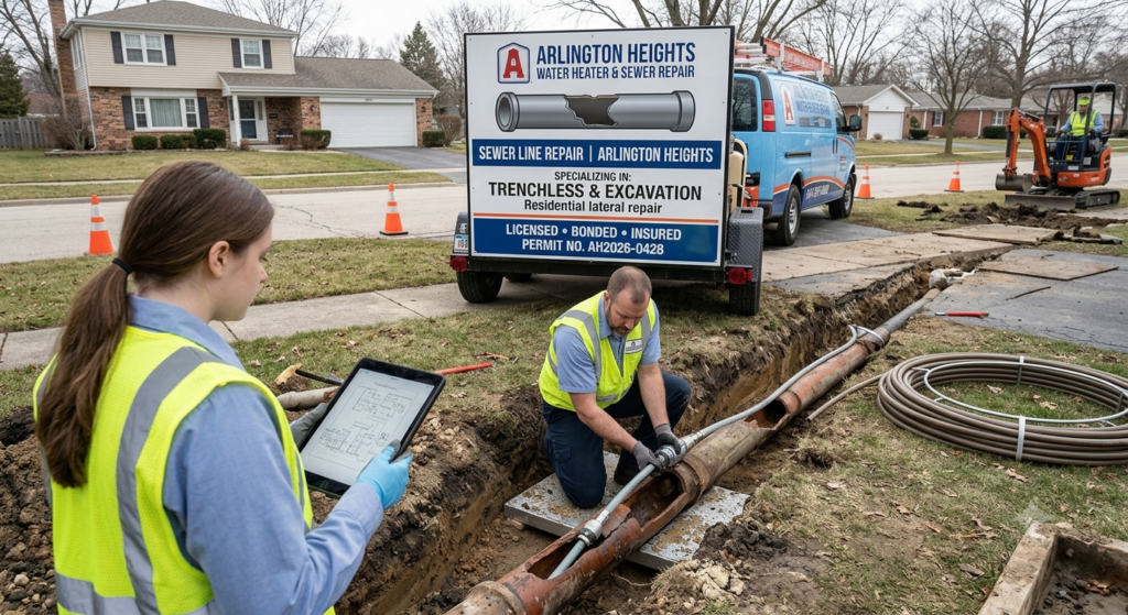 sewer line repair arlington heights excavation and pipe replacement