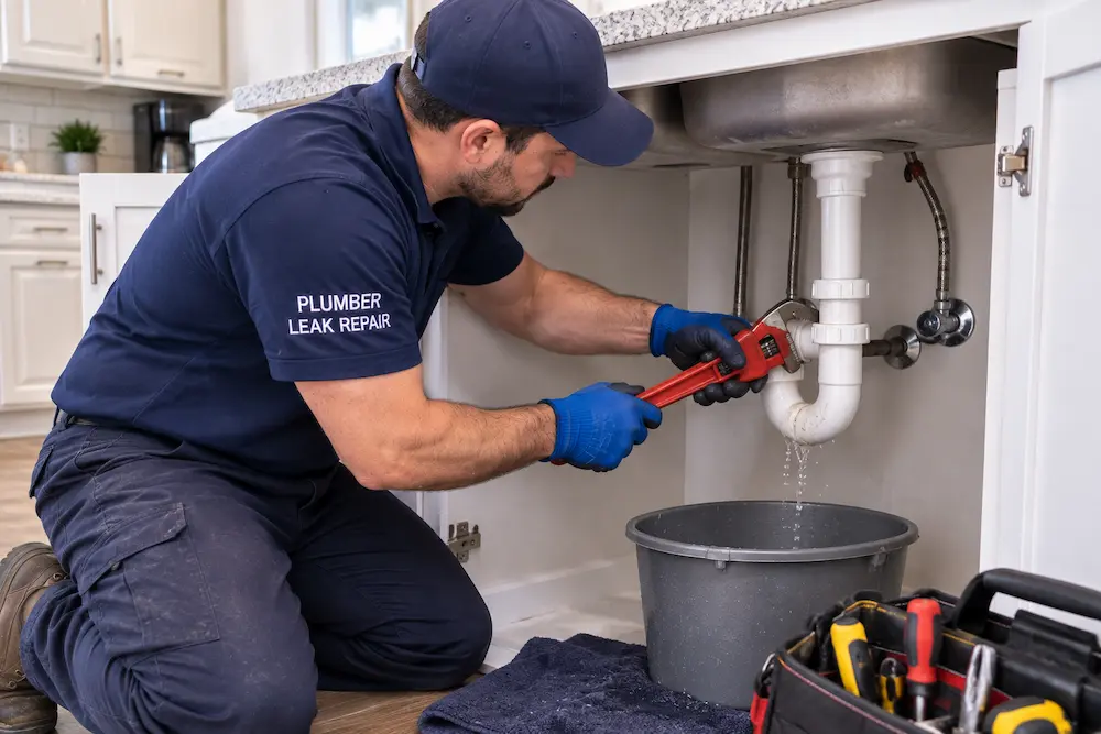 Plumber Barrington IL repairing kitchen sink pipes