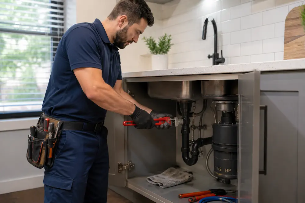 Plumber Palatine IL repairing kitchen sink faucet plumbing